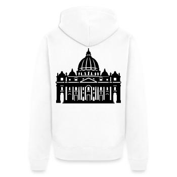 Basilique Saint-Pierre - Veste à capuche bio Premium Unisexe - blanc - Dos - Thijin (182cm)