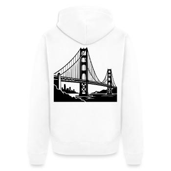 Pont du Golden Gate - Veste à capuche bio Premium Unisexe - blanc - Dos - Thijin (182cm)