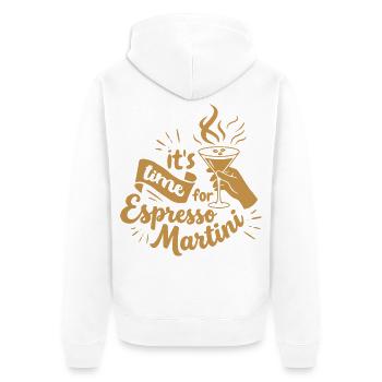 Conception d’un Martini espresso avec détails de lettrage manuel - Veste à capuche bio Premium Unisexe - blanc - Dos - Thijin (182cm)