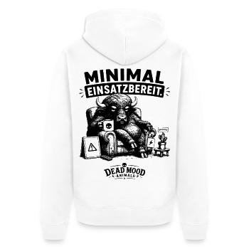 Introvertierte Büroangestellte und Kaffeeliebhaber - Unisex Premium Bio Zip Hoodie - Weiß - Hinten - Thijin (182cm)