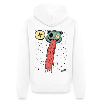 Pop Art de l’ours à langue dégoulinante - Veste à capuche bio Premium Unisexe - blanc - Dos - Thijin (182cm)