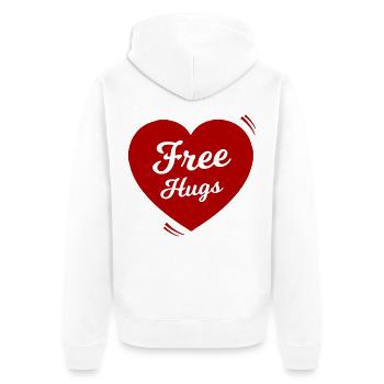 Le message de Heart with Free Hug - Veste à capuche bio Premium Unisexe - blanc - Dos - Thijin (182cm)