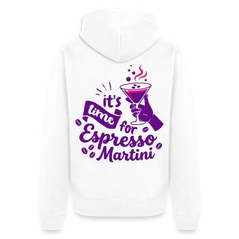 Time for espresso martini - Unisex Premium Organic Zip Hoodie - white - Back - Thijin (182cm)
