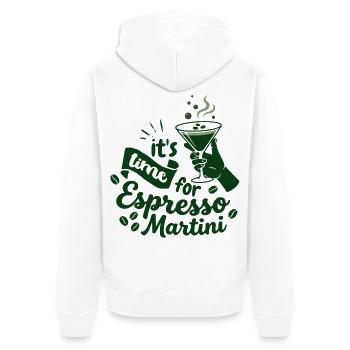 C’est l’heure du martini espresso - Veste à capuche bio Premium Unisexe - blanc - Dos - Thijin (182cm)