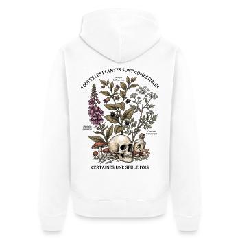 Herbier des Plantes Toxiques - Veste à capuche bio Premium Unisexe - blanc - Dos - Thijin (182cm)