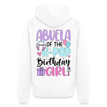 Abuela of The K-Pop Birthday Girl - Unisex Premium Bio Zip Hoodie - Weiß - Hinten - Thijin (182cm)