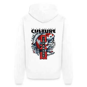 Koi Fisch Japan Style Design - Unisex Premium Bio Zip Hoodie - Weiß - Hinten - Thijin (182cm)