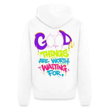 Good_hosszu - Veste à capuche bio Premium Unisexe - blanc - Dos - Thijin (182cm)