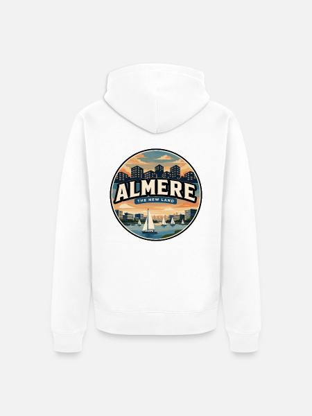 Retro Almere Weerwater Lake Abzeichen - Unisex Premium Bio Zip Hoodie - Weiß