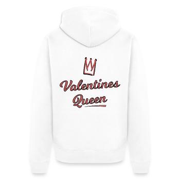 Valentines Queen Script Crown - Unisex Premium Bio Zip Hoodie - Weiß - Hinten - Thijin (182cm)