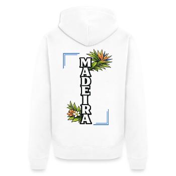 Madeira Blumeninsel Tropische Reiseliebe - Unisex Premium Bio Zip Hoodie - Weiß - Hinten - Thijin (182cm)