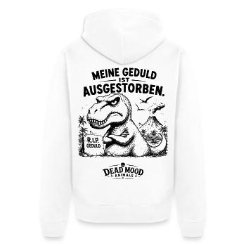 Lustiger T-Rex Dinosaurier Spruch | Sarkasmus Büro - Unisex Premium Bio Zip Hoodie - Weiß - Hinten - Thijin (182cm)