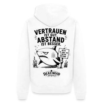 Hai Spruch | Sarkasmus & Kollegen Geschenk - Unisex Premium Bio Zip Hoodie - Weiß - Hinten - Thijin (182cm)