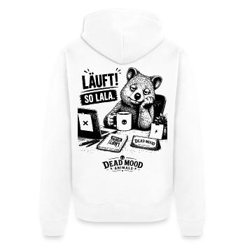 Läuft! So lala. Lustiges Quokka Büro Geschenk - Unisex Premium Bio Zip Hoodie - Weiß - Hinten - Thijin (182cm)