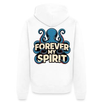 Pour toujours mon esprit poulpe - Veste à capuche bio Premium Unisexe - blanc - Dos - Thijin (182cm)
