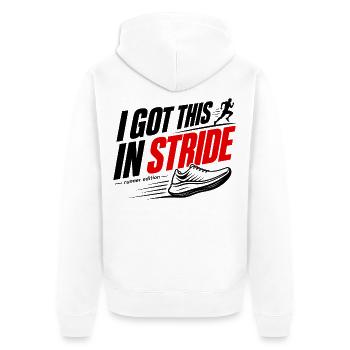 J’ai compris ça avec philosophie – Thème du coureur - Veste à capuche bio Premium Unisexe - blanc - Dos - Thijin (182cm)