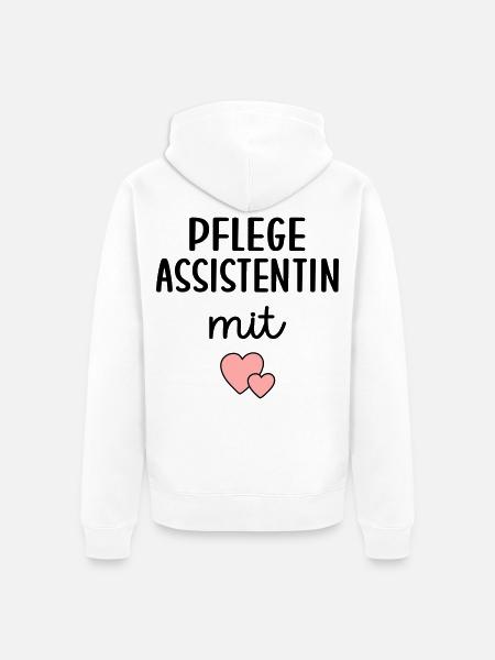 Pflegeassistentin Pflegefachassistenz - Unisex Premium Bio Zip Hoodie - Weiß