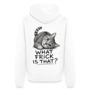 What Frick Is That? Funny Curious Cat - Unisex Premium Organic Zip Hoodie - white - Back - Thijin (182cm)