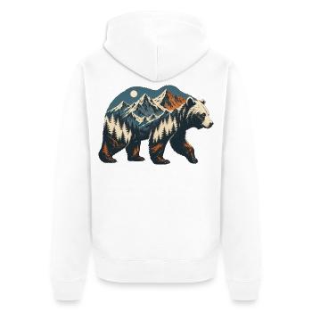 Ours sauvage en montagne - Veste à capuche bio Premium Unisexe - blanc - Dos - Thijin (182cm)