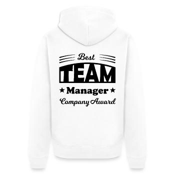 Meilleur manager d’équipe - Veste à capuche bio Premium Unisexe - blanc - Dos - Thijin (182cm)