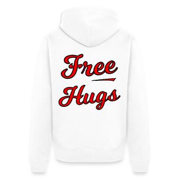 Scénario de Free Hugs sur Black - Veste à capuche bio Premium Unisexe - blanc - Dos - Thijin (182cm)