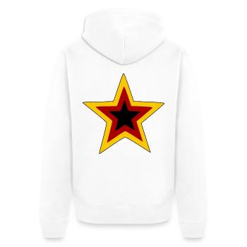Logo de l’étoile rétro allemande - Veste à capuche bio Premium Unisexe - blanc - Dos - Thijin (182cm)