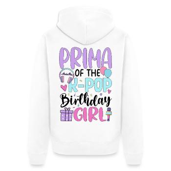 Prima of The K Pop Birthday Girl - Unisex Premium Organic Zip Hoodie - white - Back - Thijin (182cm)