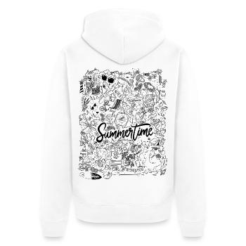Summertime - Unisex Premium Bio Zip Hoodie - Weiß - Hinten - Thijin (182cm)