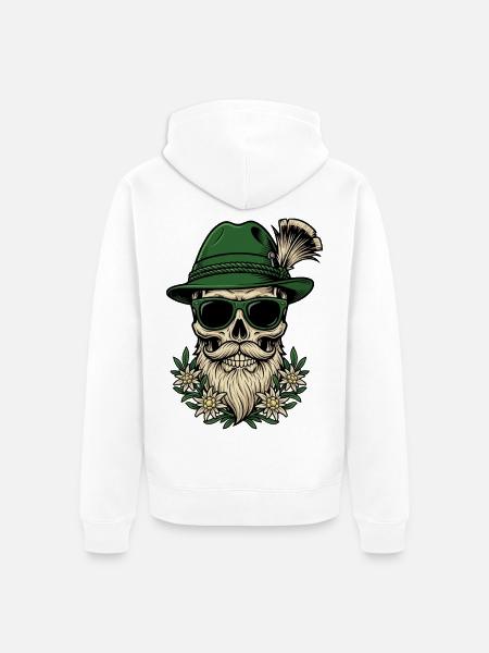 Trachten Ersatz Volksfest Bayern Geschen - Unisex Premium Bio Zip Hoodie - Weiß