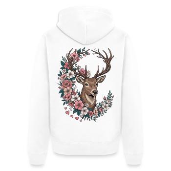 Bayerische Gaudi Volksfest Trachten Ersatz Geschen - Veste à capuche bio Premium Unisexe - blanc - Dos - Thijin (182cm)