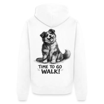 I'm Ready for the Walk Funny Dog - Unisex Premium Organic Zip Hoodie - white - Back - Thijin (182cm)