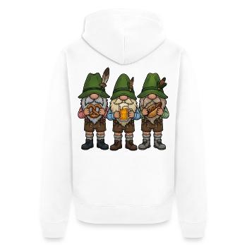 Gnome Lederhosen Folk Festival Traditional Costumes Replacement - Unisex Premium Organic Zip Hoodie - white - Back - Thijin (182cm)