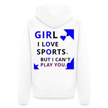 Bold Girl Theatertypografie - Unisex Premium Bio Zip Hoodie - Weiß - Hinten - Thijin (182cm)