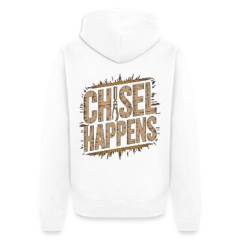 Ébéniste Ciseau Fait Meuble - Veste à capuche bio Premium Unisexe - blanc - Dos - Thijin (182cm)