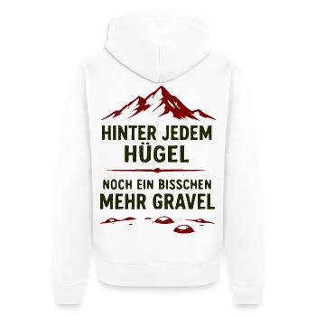 Gravel Bergpfad Motivationszitat - Unisex Premium Bio Zip Hoodie - Weiß - Hinten - Thijin (182cm)