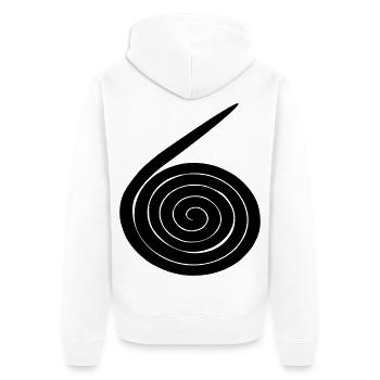 Number 6 Snail - Unisex Premium Organic Zip Hoodie - white - Back - Thijin (182cm)