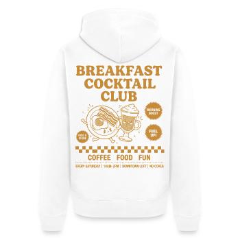 Petit-déjeuner Cocktail Club Brunch Café Drôle - Veste à capuche bio Premium Unisexe - blanc - Dos - Thijin (182cm)