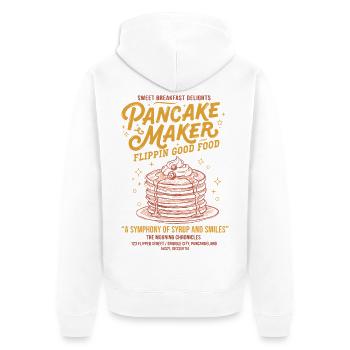 Petit-déjeuner Machine à Pancakes Flippin Good Food Brunch - Veste à capuche bio Premium Unisexe - blanc - Dos - Thijin (182cm)