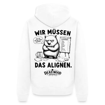Business Buzzword Humor | Lustiger Meeting Spruch  - Unisex Premium Bio Zip Hoodie - Weiß - Hinten - Thijin (182cm)