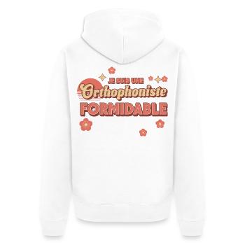 Orthophoniste Formidable - Veste à capuche bio Premium Unisexe - blanc - Dos - Thijin (182cm)
