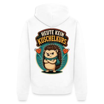 Igel Kein Kuschelkurs Shirt - Unisex Premium Bio Zip Hoodie - Weiß - Hinten - Thijin (182cm)