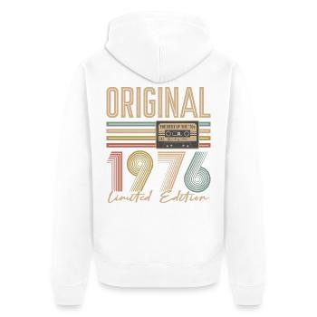 50e anniversaire, 50 ans - Veste à capuche bio Premium Unisexe - blanc - Dos - Thijin (182cm)