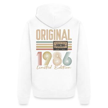 40th birthday, 40 years - Unisex Premium Organic Zip Hoodie - white - Back - Thijin (182cm)