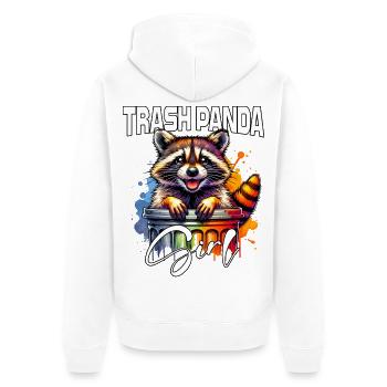 North American Raccoon Mädchen Waschbär - Unisex Premium Bio Zip Hoodie - Weiß - Hinten - Thijin (182cm)