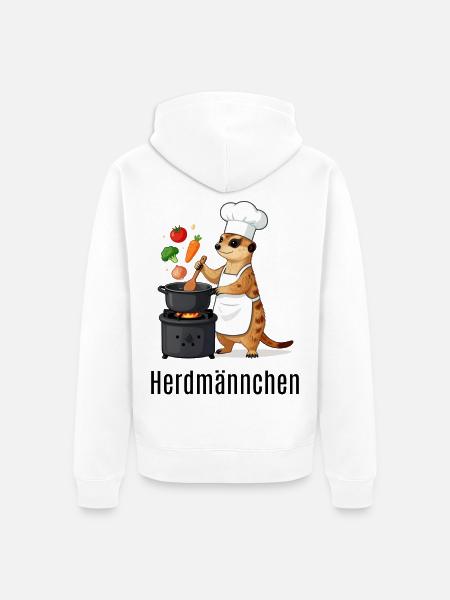 Herdmännchen Koch Gastronomie Beikoch Lustig - Unisex Premium Bio Zip Hoodie - Weiß