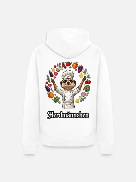 Herdmännchen Koch Gastronomie Beikoch Lustig - Unisex Premium Bio Zip Hoodie - Weiß