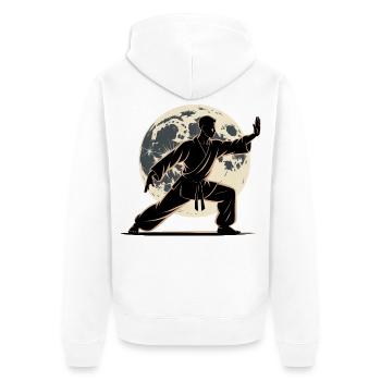 Tai Chi Zen Meditation – Chi Qigong Training - Unisex Premium Organic Zip Hoodie - white - Back - Thijin (182cm)