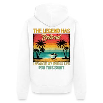 à la retraite, j’ai travaillé toute ma vie pour ce t-shirt - Veste à capuche bio Premium Unisexe - blanc - Dos - Thijin (182cm)