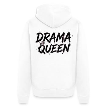 Drama Queen with Crown - Unisex Premium Organic Zip Hoodie - white - Back - Thijin (182cm)