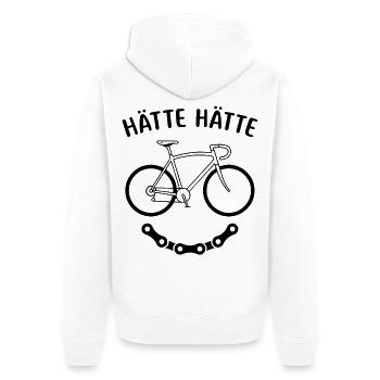 Hätte Hätte Fahrradkette lustige Fahrrad Sprüche - Unisex Premium Bio Zip Hoodie - Weiß - Hinten - Thijin (182cm)